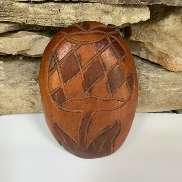 Monkey Pod Box Turtle Wood Trinket Carved Pineapple Hawaii Tiki Decor Jewelry - Picture 5 of 10
